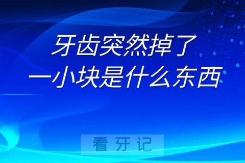 牙齿突然掉了一小块是什么东西