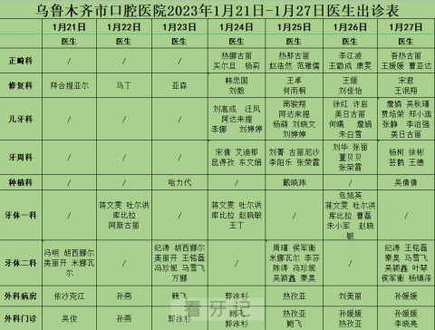 乌鲁木齐市口腔医院2023年春节放假时间安排