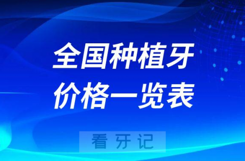 023年种植牙集采价格前全国各省种植牙价格一览表"