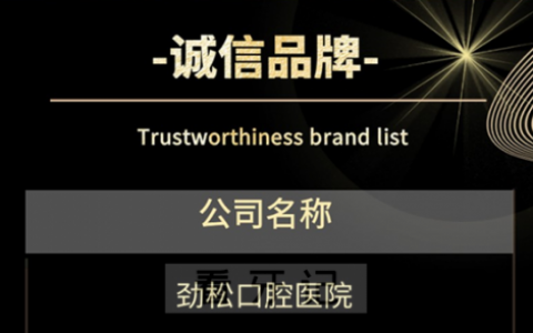 劲松口腔荣获2022年度诚信品牌称号