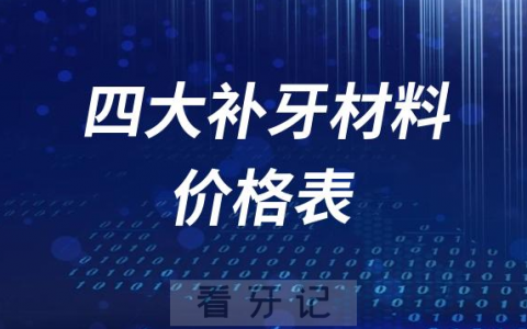 四大补牙材料盘点及价格表2023-2024
