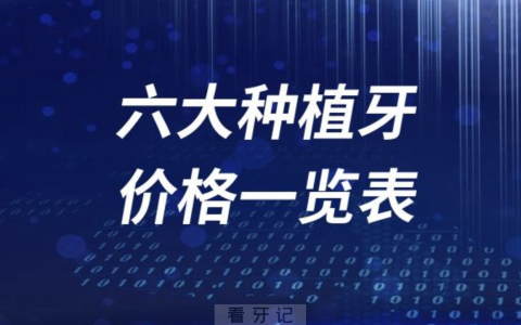 国内种牙最常见的六大种植牙价格一览表2023