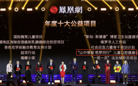山中雏菊筑梦同行儿童口腔健康公益项目获“年度十大公益项目”