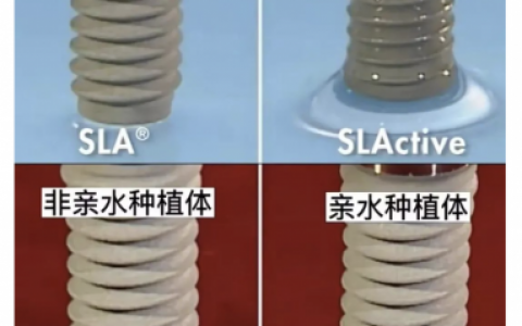 非亲水种植体和亲水种植体区别图片对比