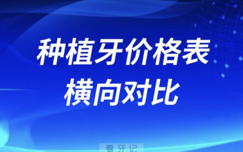 国产种植牙价格表进口种植牙价格表前十品牌横向对比