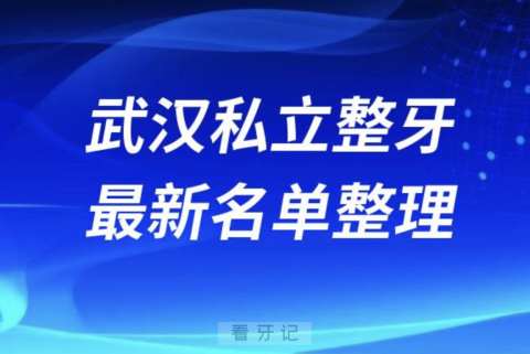 武汉整牙技术好的私立医院排名前十名单2024版