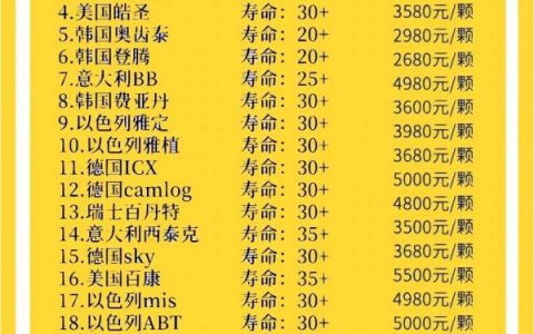 种植牙最新价位表，年轻人收入不高种植牙品牌怎么选？